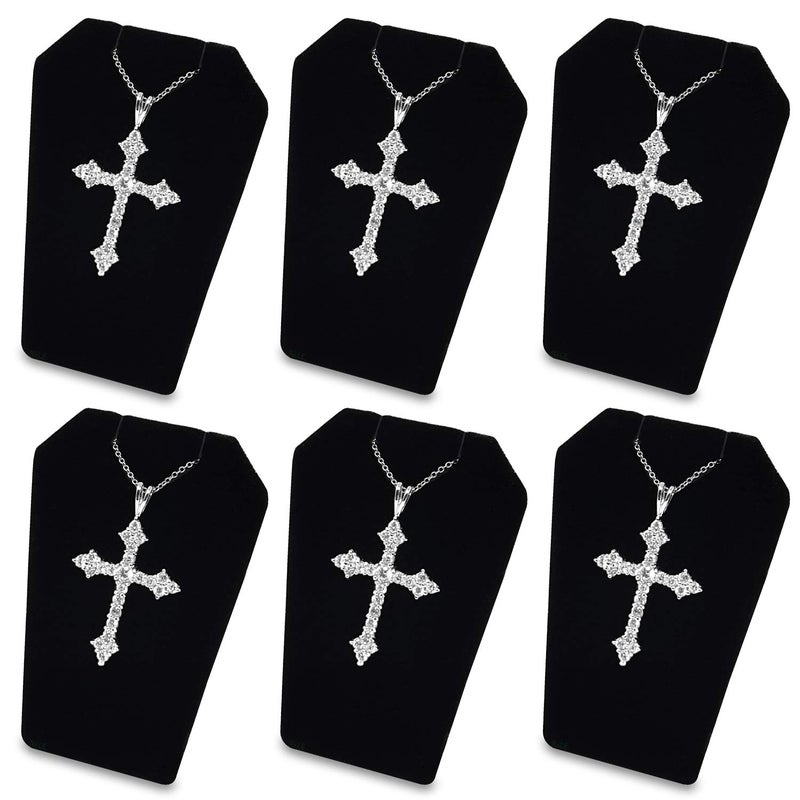 MOOCA 6 Pcs Set Black Velvet Mini Earring Stand, Jewelry Display, Necklace Chain and Pendant Display Stand, Jewelry Holder Showcase, 3 1/4 Inches Height - Image 1